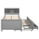 preview thumbnail 14 of 12, Twin Platform Bed with Storage Headboard, USB, Twin Size Trundle and 3-Drawers, Grey
