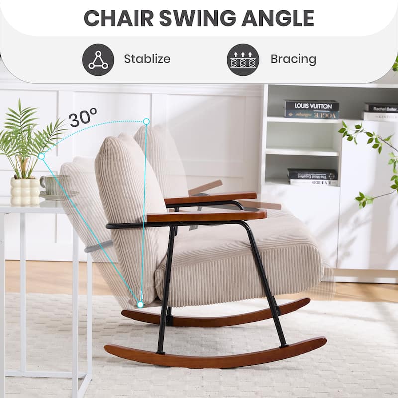 Rocking Accent Chair with Metal Frame