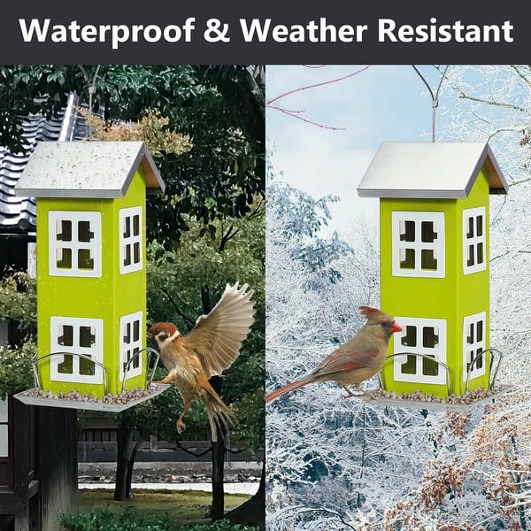 Gymax Outdoor Wild Bird Feeder Weatherproof House Design Garden Yard On Sale Overstock 28681724