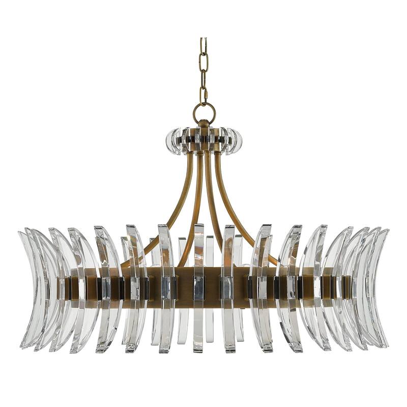 Currey & Company Coquette Chandelier - 20.25"h x 29.75"dia - 20.25"h x 29.75"dia - Antique Brass