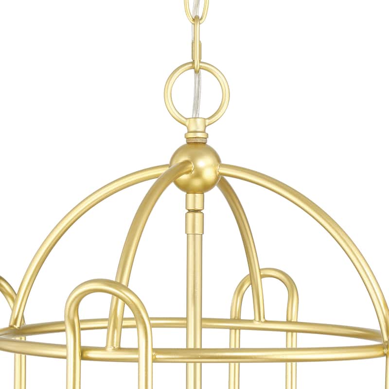 Acroma 4-light Modern Gold Cage Chandelier Drum Dining Lights - 13.87'' D