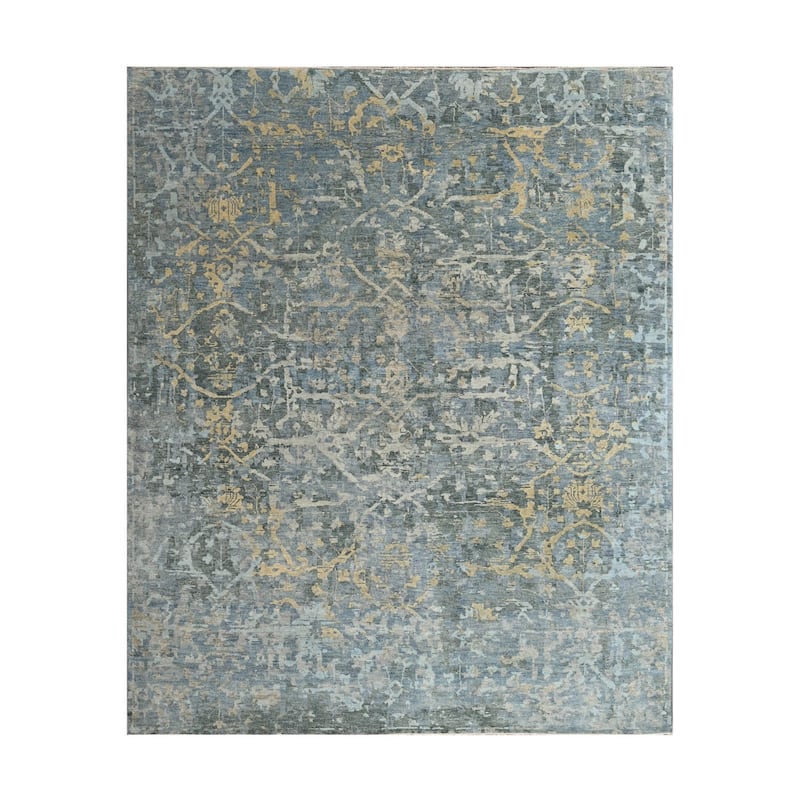 Transitional LoomBloom Gray Turkish Oushak Wool Hand Knotted Rug - 8' x 9' 10''