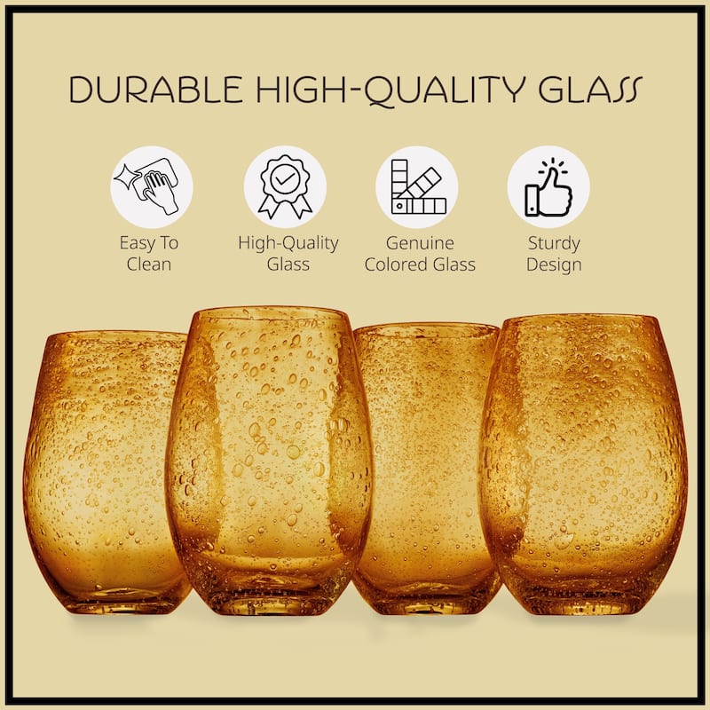 Artland Iris Stemless Glass Set of 4 - 18 oz