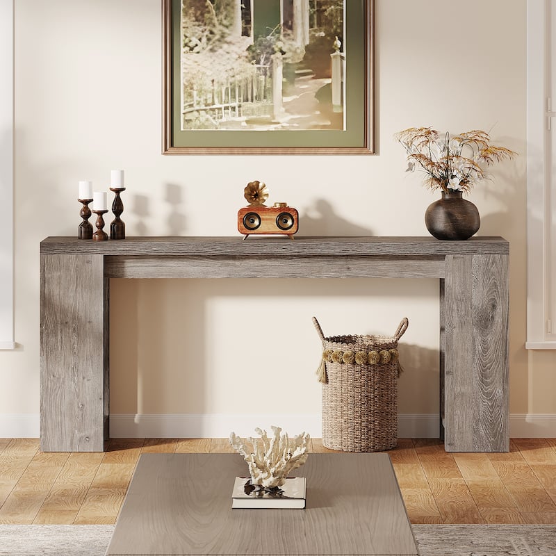Farmhouse Wood 70.9 Inches Extra Long Console Table for Living Room, Hallway