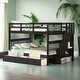 preview thumbnail 2 of 12, Stairway Full-Over-Full Bunk Bed with Drawer, Storage and Guard Rail for Bedroom, Versatility Galore, Espresso