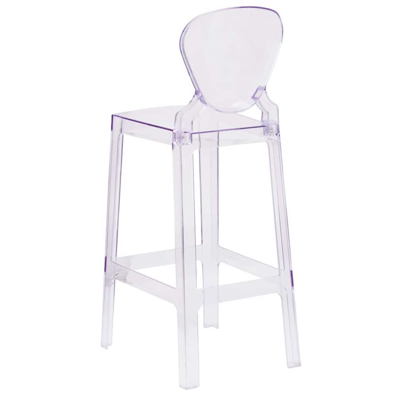 4Pk Ghost Barstool with Tear Back in Transparent Crystal - Wedding Chairs
