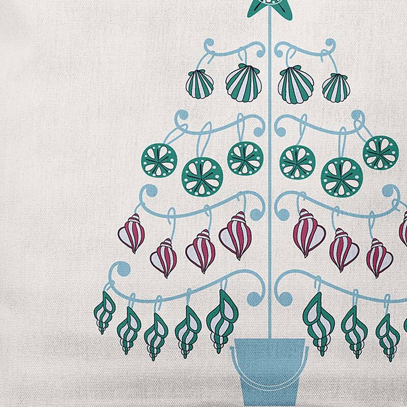 Beach Tree Christmas Soft Spun Polyester Decorative Throw Pillow