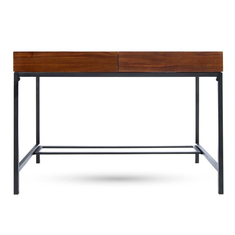 Versatile Industrial Storage Desk for Productive Work and Stylish Spaces - Oak
