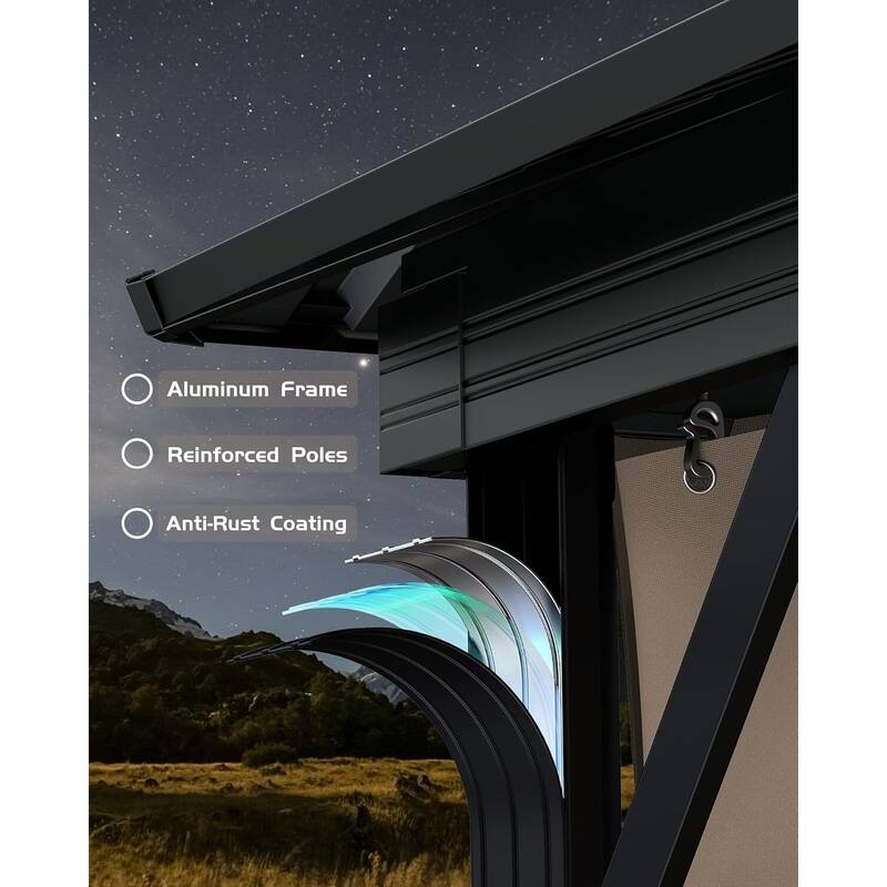 10'x10' Hardtop Gazebo for Patio, Deck, Backyard, Lawn, and Garden - 10X10 Ft