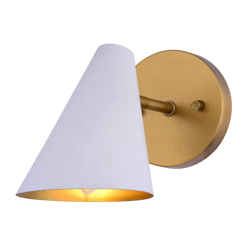 Pryce 1 Light Mid-Century Modern Wall Sconce Fixture with Metal Cone Shade
