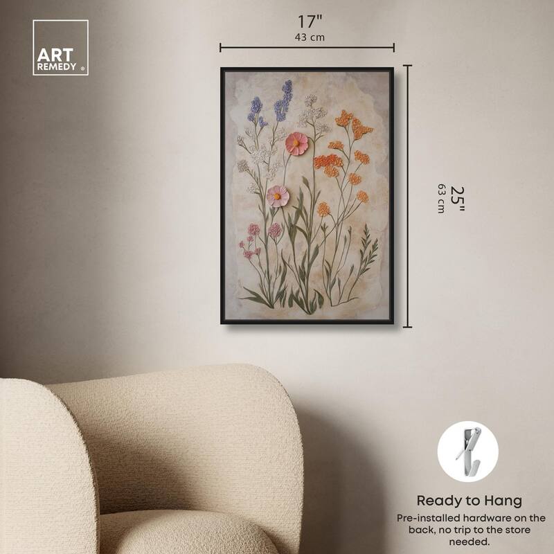 Sculpted Flora Frieze I Canvas by Art Remedy