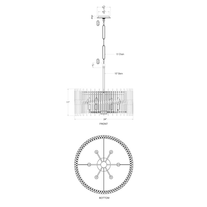 Varaluz Park Row Pendant - Matte Black/French Gold - 24"W x 11.75"H