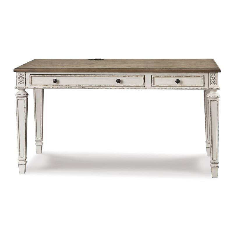 Signature Design by Ashley Realyn Brown/White Home Office 2 Desks