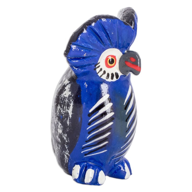 Novica Handmade Delightful Tecolote Ceramic Figurine