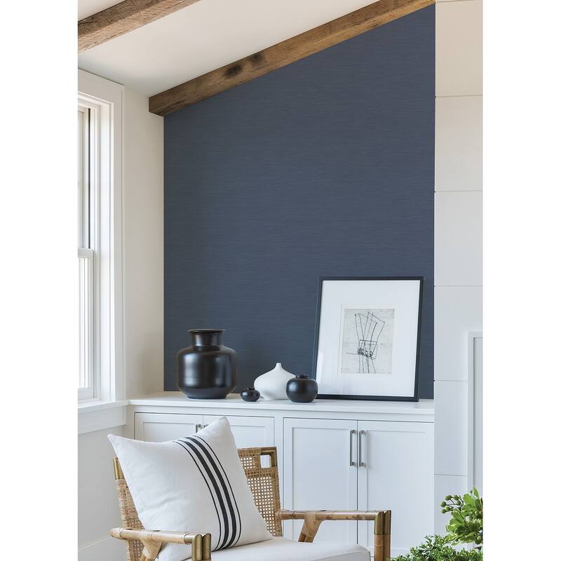 A-Street Prints Moroccan Blue Sisal Texture Wallpaper