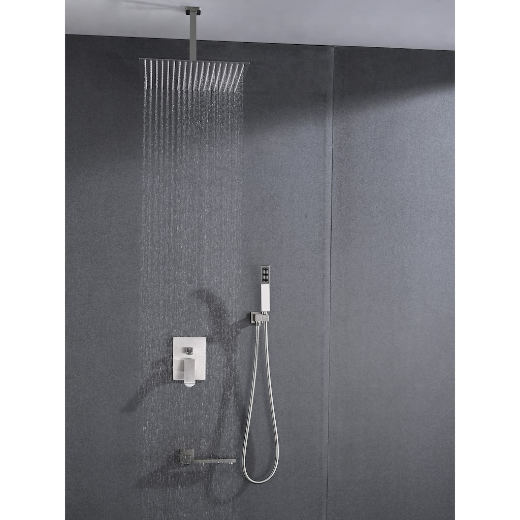 Ceiling Mounted Shower System Combo Set with Handheld and 16"Shower head