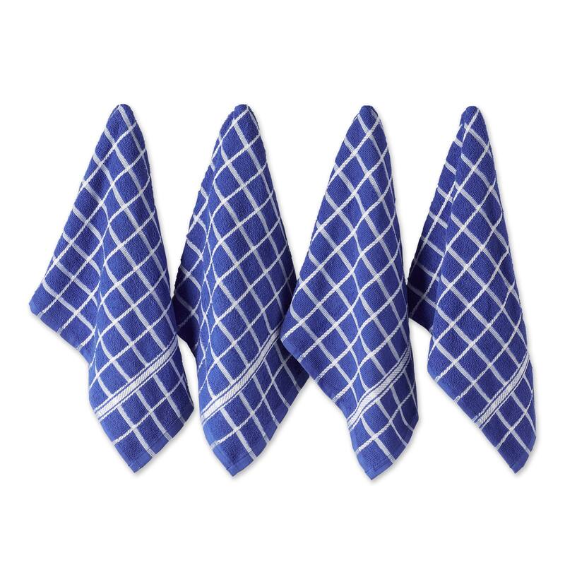 DII Solid Honey Gold Windowpane Terry Dishtowel 4 Piece
