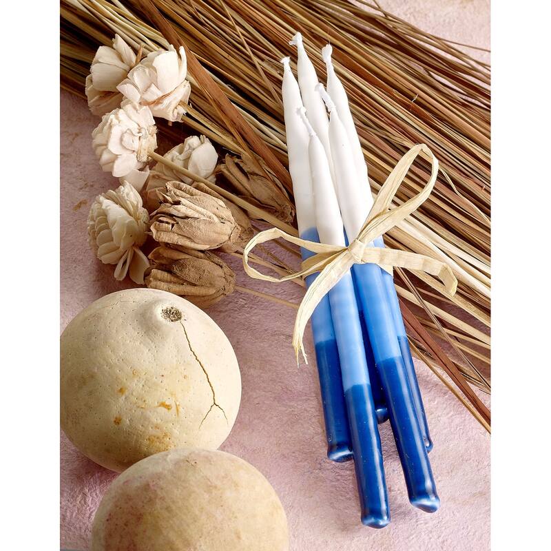 Premium Menorah Hanukkah Candles - 5.25" - Blue and White - 45ct