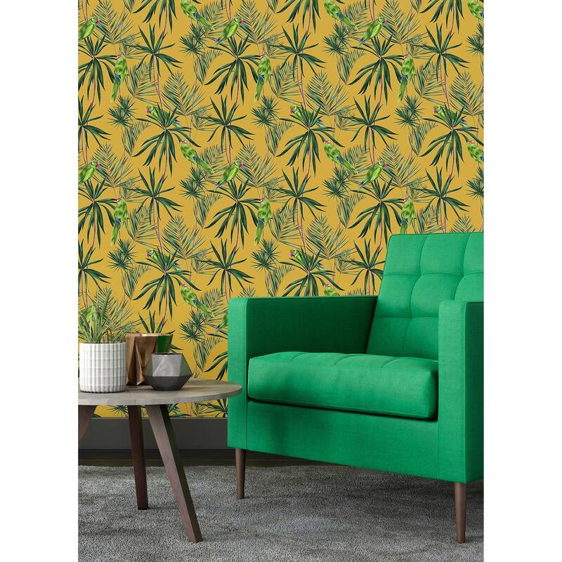 Pebbles Mustard Paradise Wallpaper