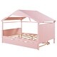 preview thumbnail 32 of 31, Full Size Solid Wood House Bed with Trundle and Storage for Kids