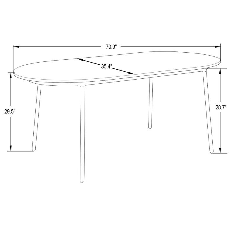 7-Piece Dining Set in White Steel Tule Collection by LeisureMod