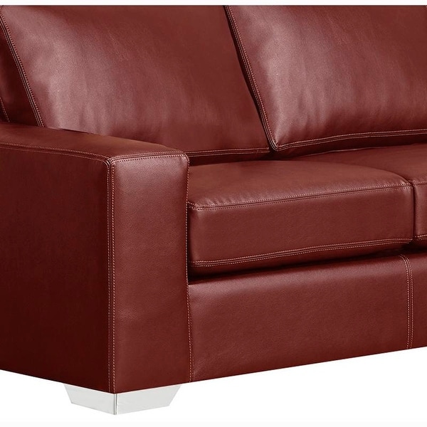 Mitchell modern premium top grain italian leather sectional sofa discount