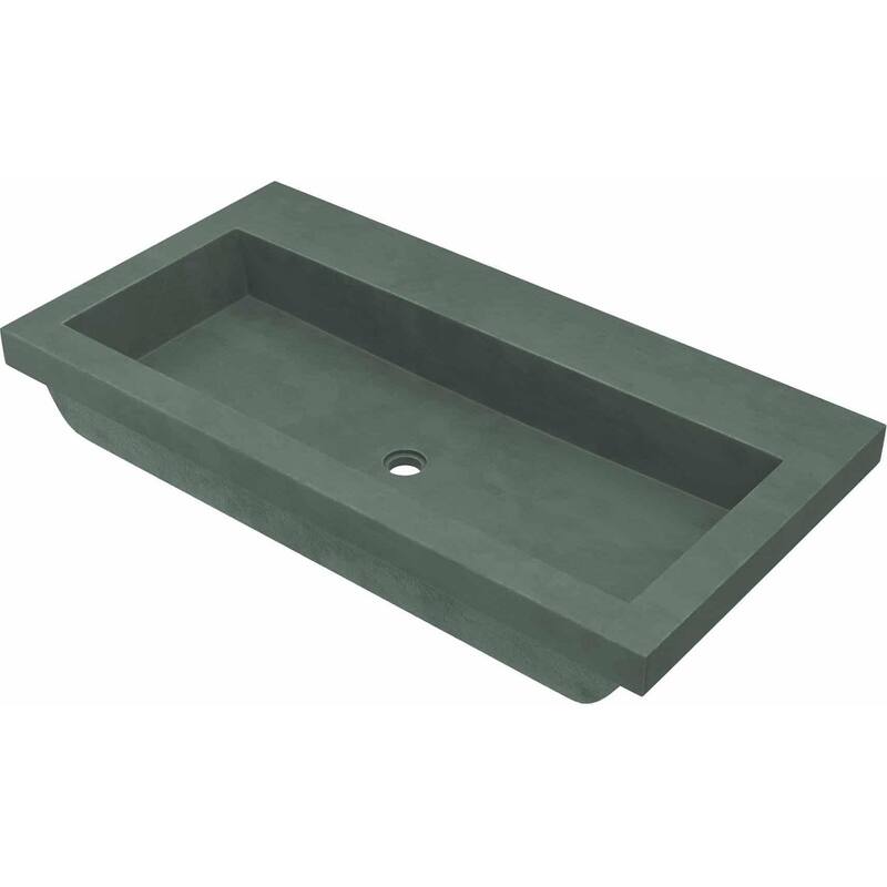 Native Trails Trough 36" Rectangular NativeStone Drop In Bathroom Sink - Forest