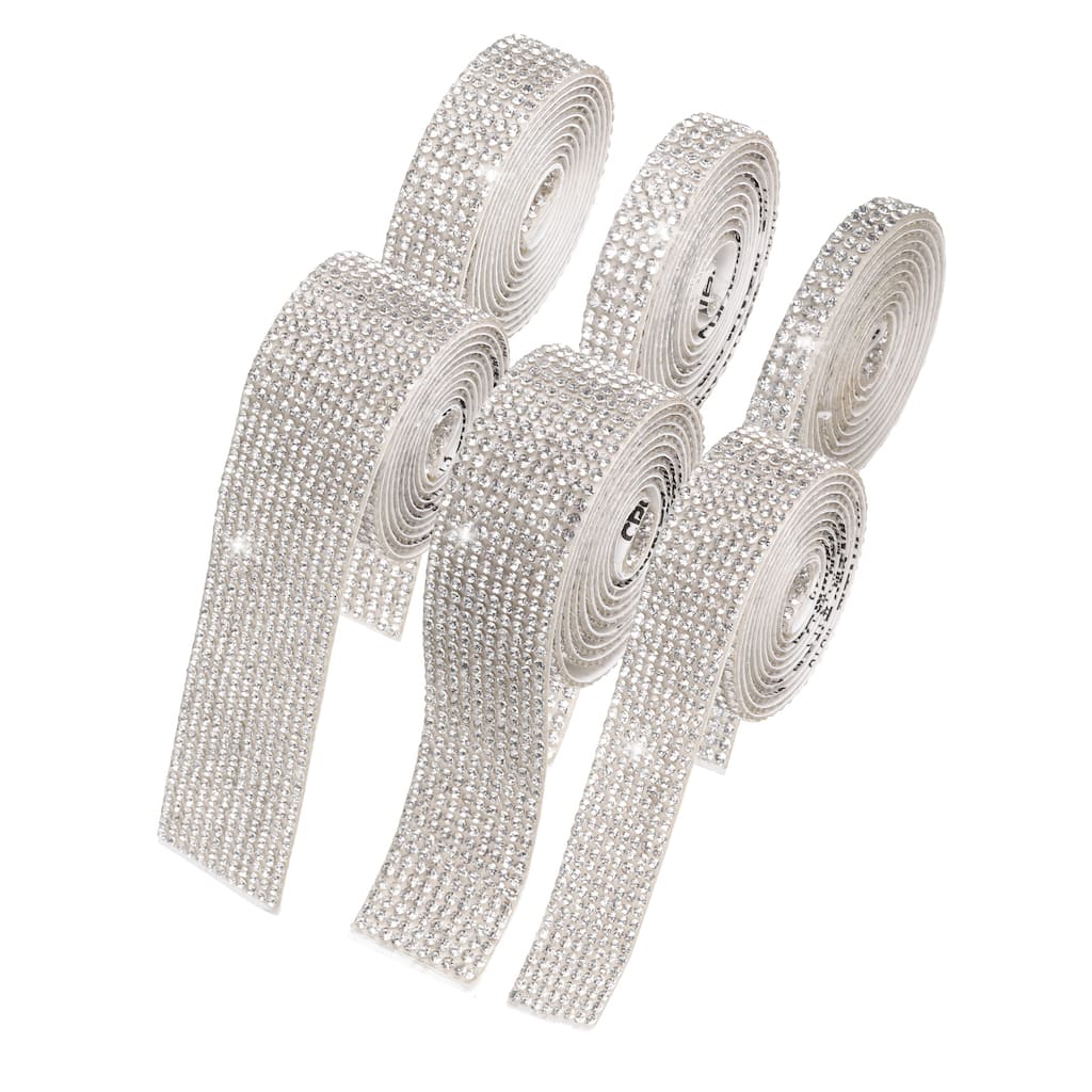 6 Rolls Self-Adhesive Rhinestone Ribbon for DIY Arts Craft