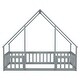 preview thumbnail 9 of 10, Twin Floor House Bed with Fence,Guardrails for Home
