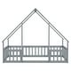 preview thumbnail 9 of 10, Wood House-Styled Twin Floor Bed with Guardrails and Sturdy Pine Construction for Safe and Imaginative Sleep Spaces
