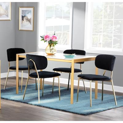 Silver Orchid Fein Gold Glam Velvet Chair (Set of 2)