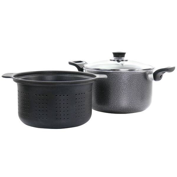 Gotham Steel Stock Multipurpose Pasta Pot with Strainer Lid & Twist and  Lock Handles