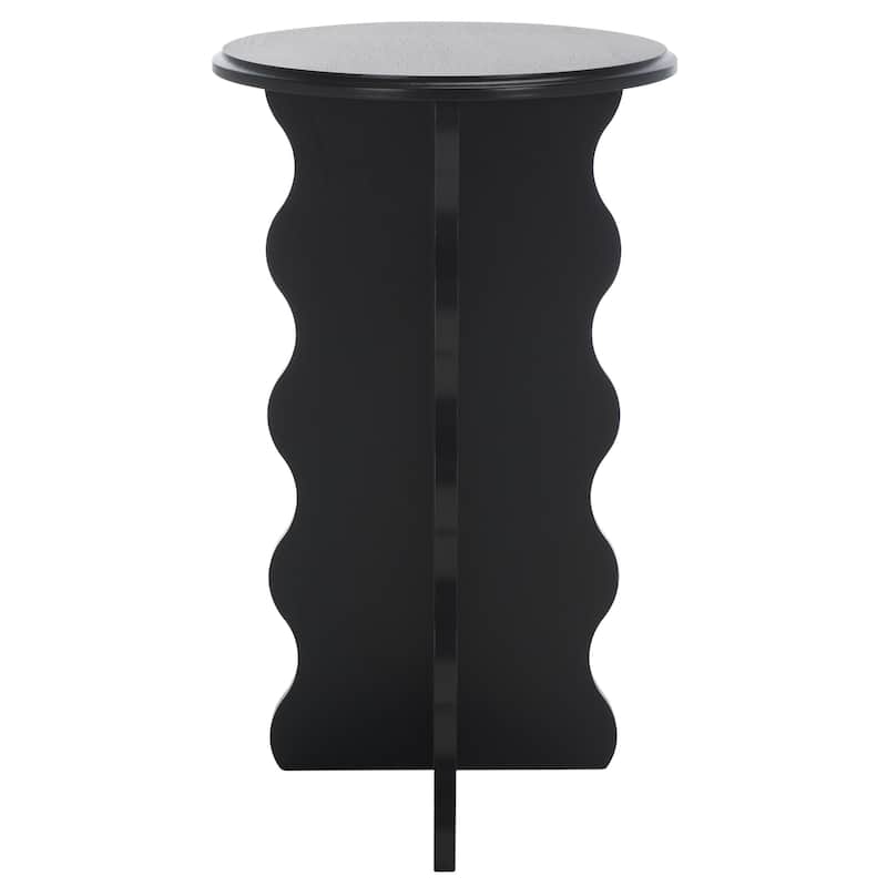 SAFAVIEH Lilith Wavy Accent Table - 15"W x 15"D x 22"H - Matt Black