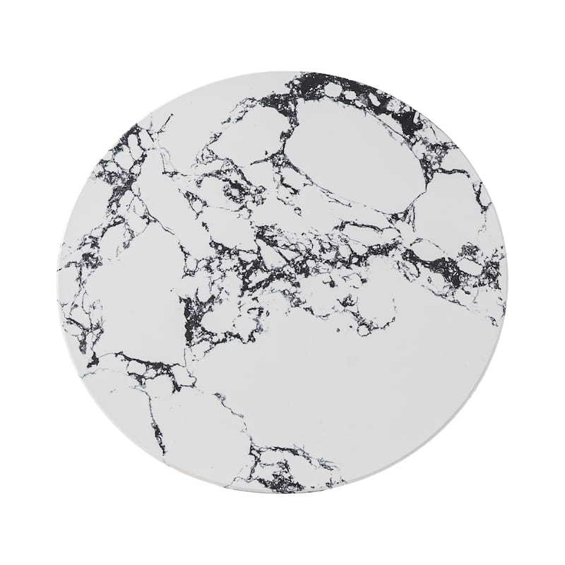 Modern Round Faux Marble Coffee Table, 33.46" Circle Center Table Tea Table for Living Room.