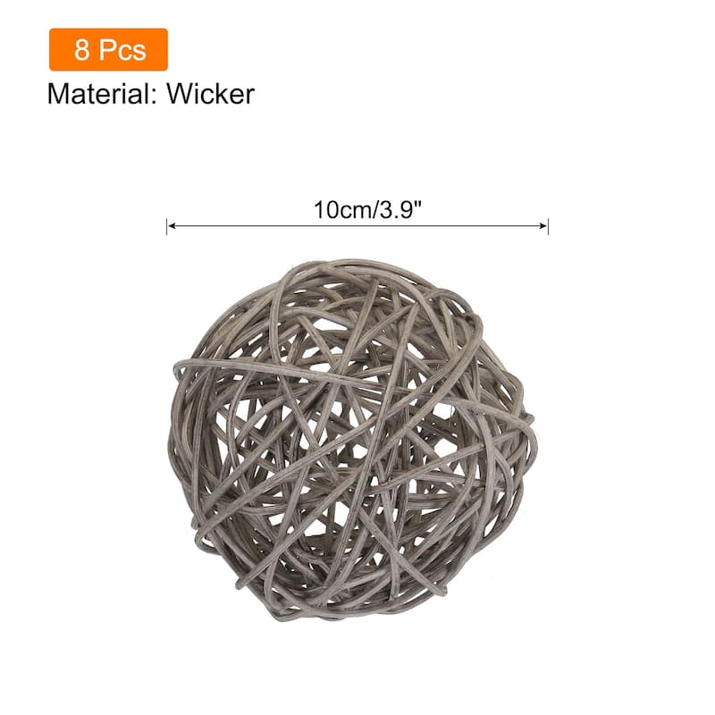 Wicker Rattan Balls 3.9 Inch Rattan Decorative Balls for Vase Fillers
