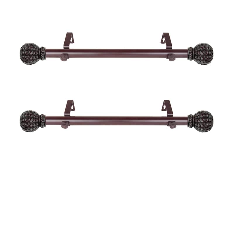HomeStock Pod Curtain Rod Set - 12-20" Steel Rods - Elegant Window Decor - 20