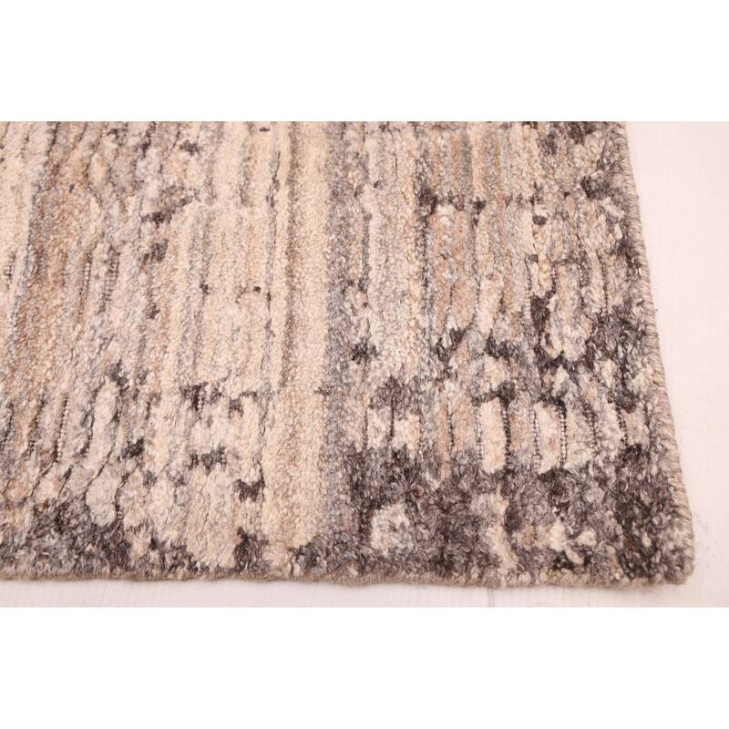 ECARPETGALLERY Hand Loomed Elysian Grey Wool Rug - 8'1 x 9'11