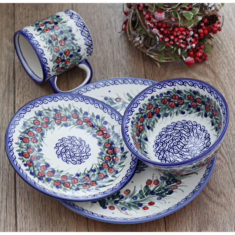 Blue Rose Polish Pottery WR Unikat Dinner Plate