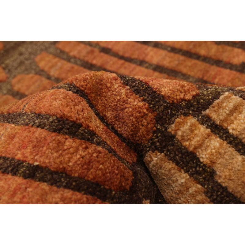 ECARPETGALLERY Hand-knotted Tangier Dark Brown Wool Rug - 8'1 x 9'10