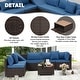 preview thumbnail 51 of 66, EROMMY 6/7 Piece Modular Outdoor Rattan Sofa Set, All-Weather Wicker Patio Furniture with Storage Table, Cushions & Pillows