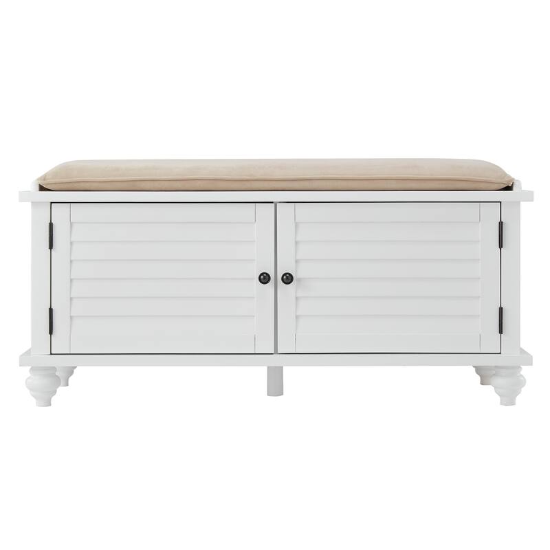 Maybelle Velvet Cushion Shutter Door Storage Bench by iNSPIRE Q Classic