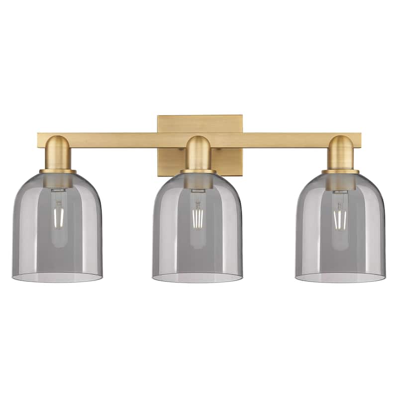 Innovations Lighting 716-3W-12-25 Bella Vanity Bella 3 Light 25" Wide - Brushed Brass / Light Smoke