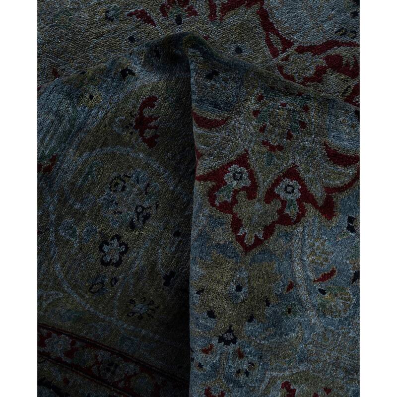Overdyed One-of-a-Kind Hand-Knotted Area Rug - Green - 4' 2" x 6' 3"