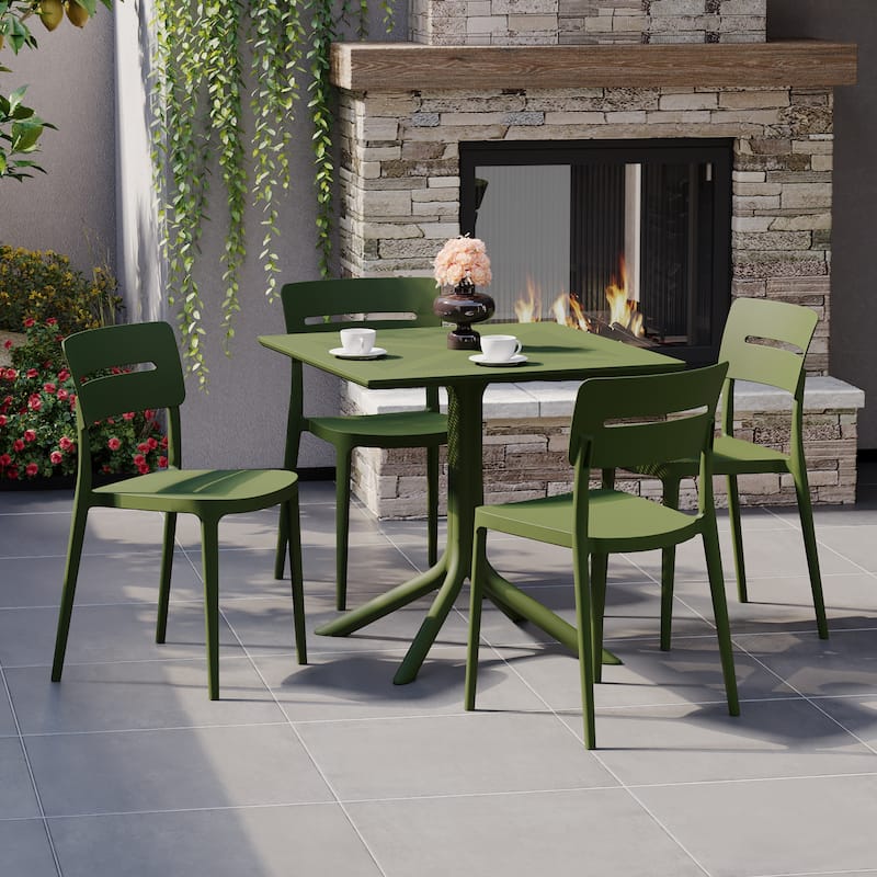 Frond and Form 4-Person Outdoor Square Dining Set