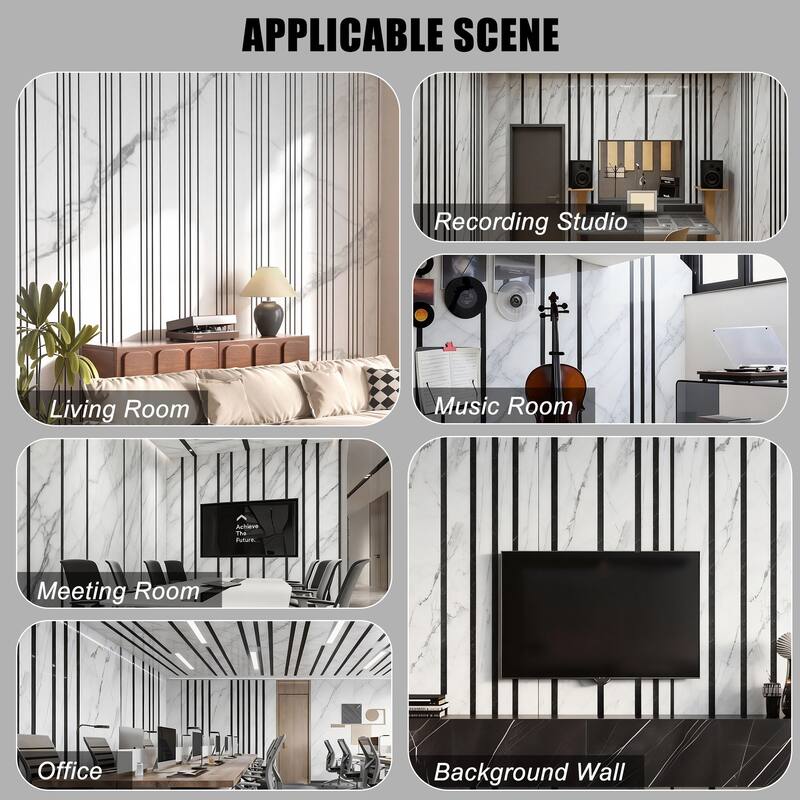 23.6" x 23.6" Wood Slat Acoustic Wall Panels for Ceiling and Wall Decor, 8-Pack (31 sq ft)