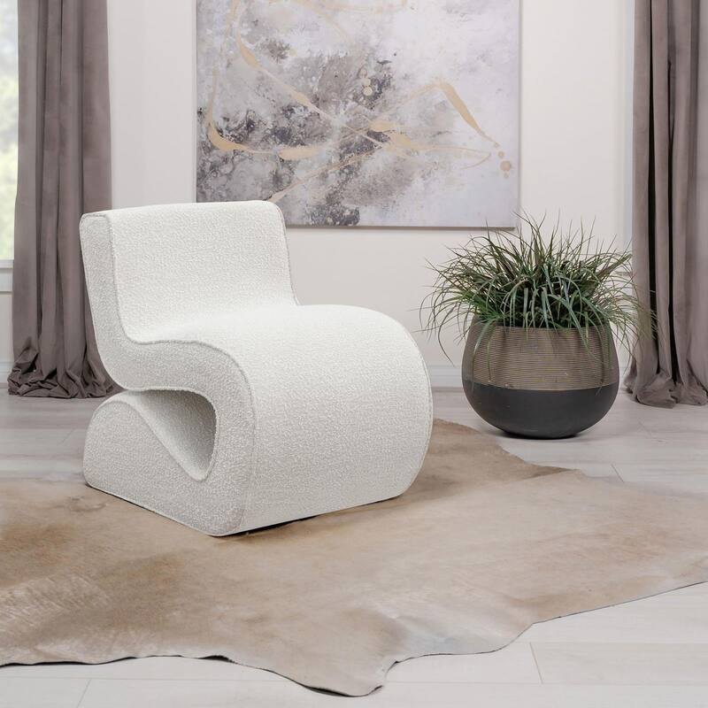 Austin Armless Curved Accent Chair - Cream