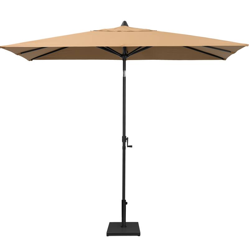 Pellebant Outdoor 9 x 5 FT Patio Market Umbrella Rectangular - Tan-WithBase