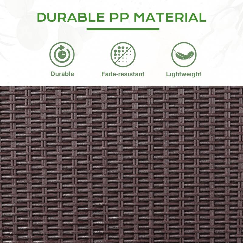 Aoodor 12'' Balcony Rattan Pattern Railing Planter Box with Drainage Holes and Adjustable Brackets-Set of 4 - 12''×11''