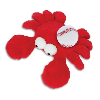 DolliBu Googly Eyes Red Crab Large Stuffed Animal with Baseball Plush - 14 inches