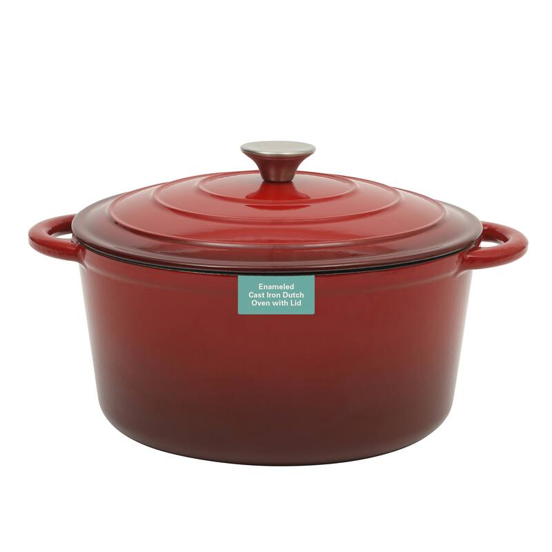 Gibson Home Enameled Cast Iron Dutch Oven Pot with Lid